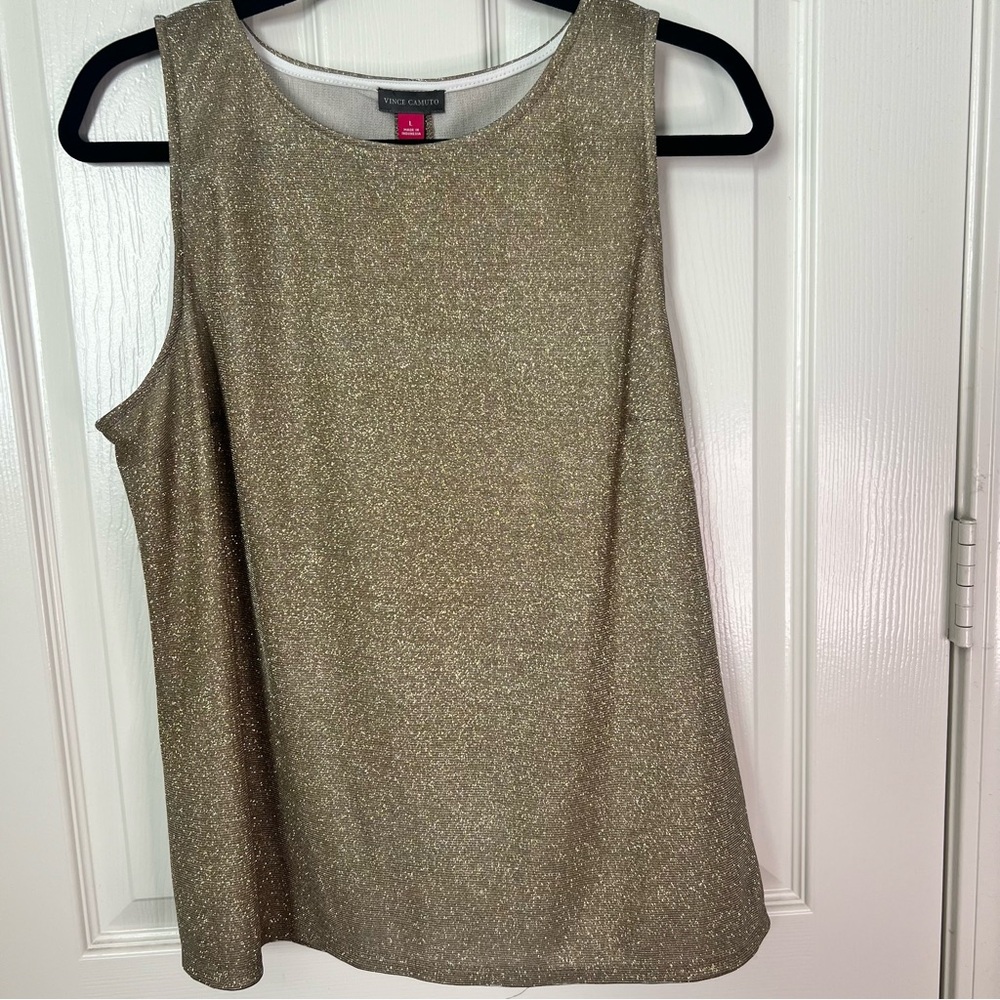 NWOT Vince Camuto Metallic Gold Tank Top